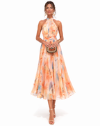 Aurora™ - Halter Neck Dress with Watercolor Print