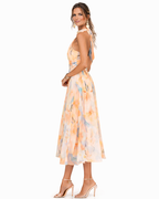 Aurora™ - Halter Neck Dress with Watercolor Print