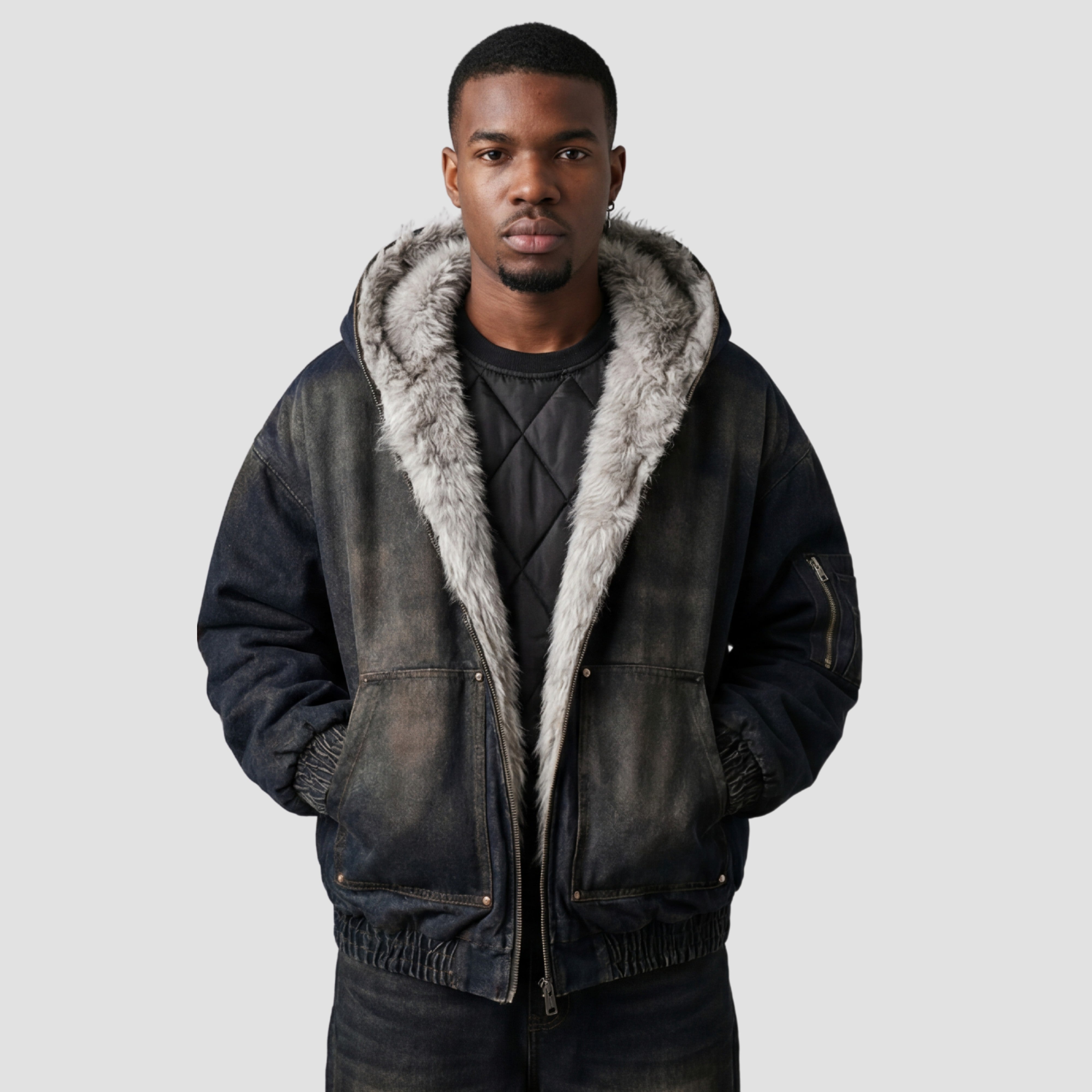 ARON FUR HOODED JACKET