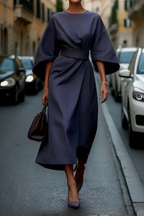 Catherine | Elegant Dress with Lantern Sleeves and Belt